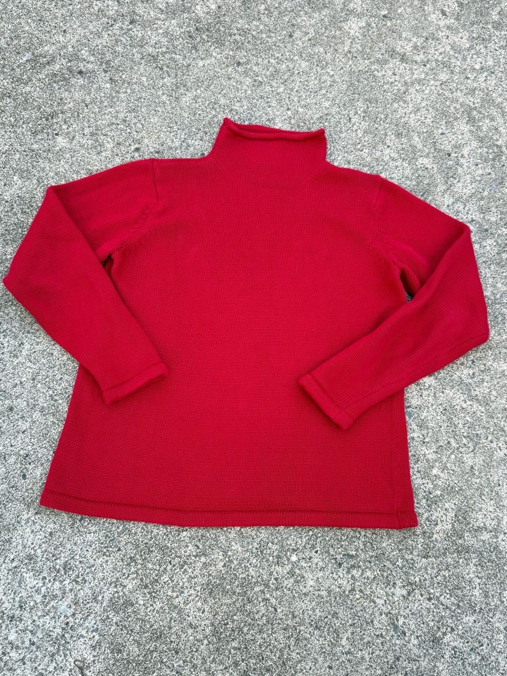 Style & Co Bright Red 100% Cotton Roll Neck Sweater Size M | Cozy Classic